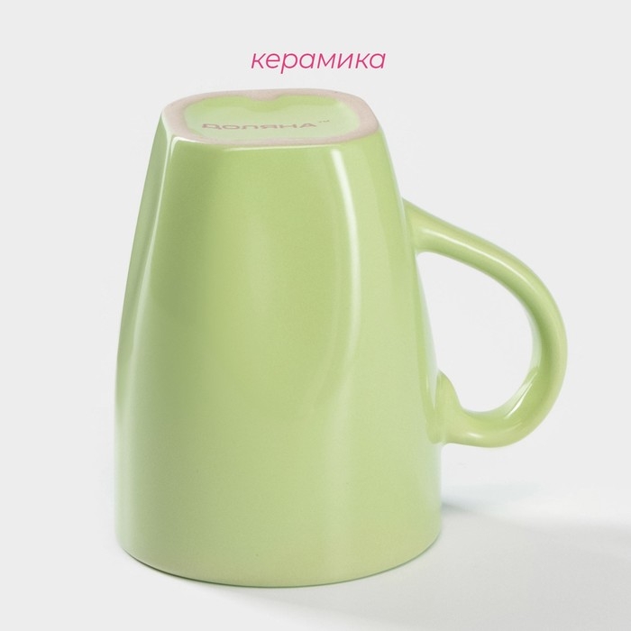 Кружка керамическая Доляна «Пастель», 280 мл, цвет зелёный