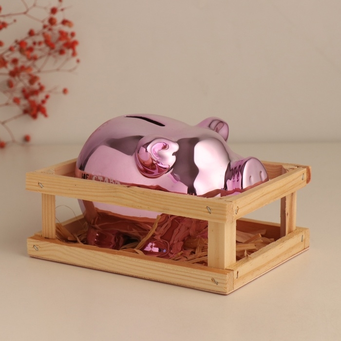 Копилка керамика  Копилка керамика "Хрюша в загоне - Не ставь мне рамки. Жизнь без границ" 15,5х11.7х9.5 см   1052431