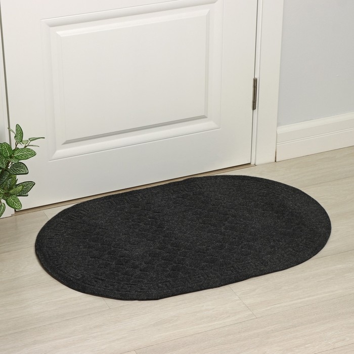 Коврик придверный влаговпитывающий «Чешуйки», 60×90 см, цвет чёрный Коврик придверный влаговпитывающий «Чешуйки», 60×90 см, цвет чёрный