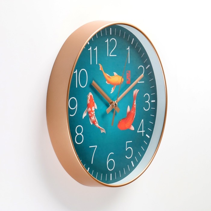 Часы настенные интерьерные Часы настенные интерьерные "Рыбки", бесшумные, d-30 см