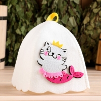 Шапка для бани с аппликацией "Ариэль" Шапка для бани с аппликацией "Ариэль"