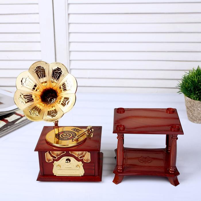 Шкатулка музыкальная Шкатулка музыкальная "Патефон золотистый" 34,5х10,5х13 см