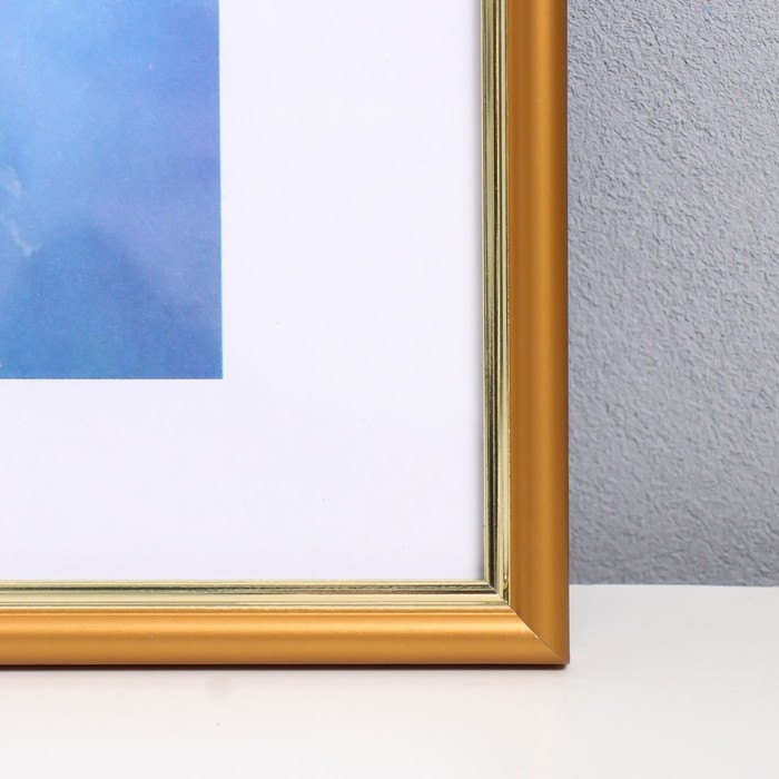 Фоторамка пластик Фоторамка пластик "Гамма" 30х40 см, матовое золото