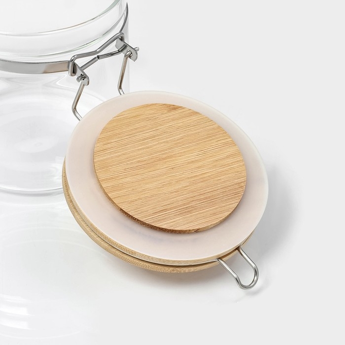 Банка стеклянная для хранения сыпучих продуктов «Эко», 650 мл, 10×11 см, с бугельным замком