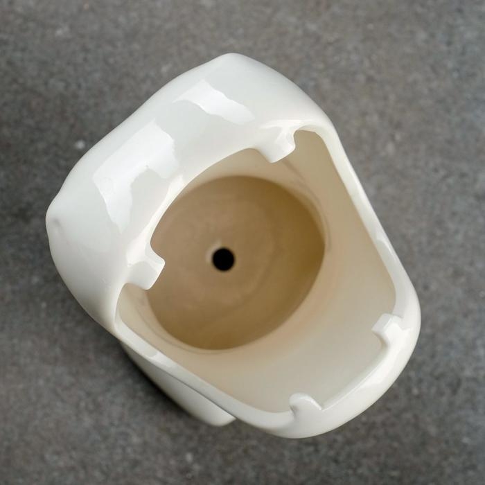 Горшок Горшок "Бегемот" белый, 12х8х9см