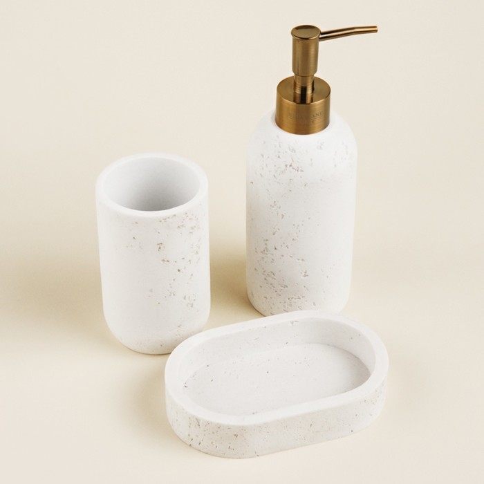 Набор для ванной SL Home, 3 предмета: дозатор, мыльница, стакан Набор для ванной SL Home, 3 предмета: дозатор, мыльница, стакан