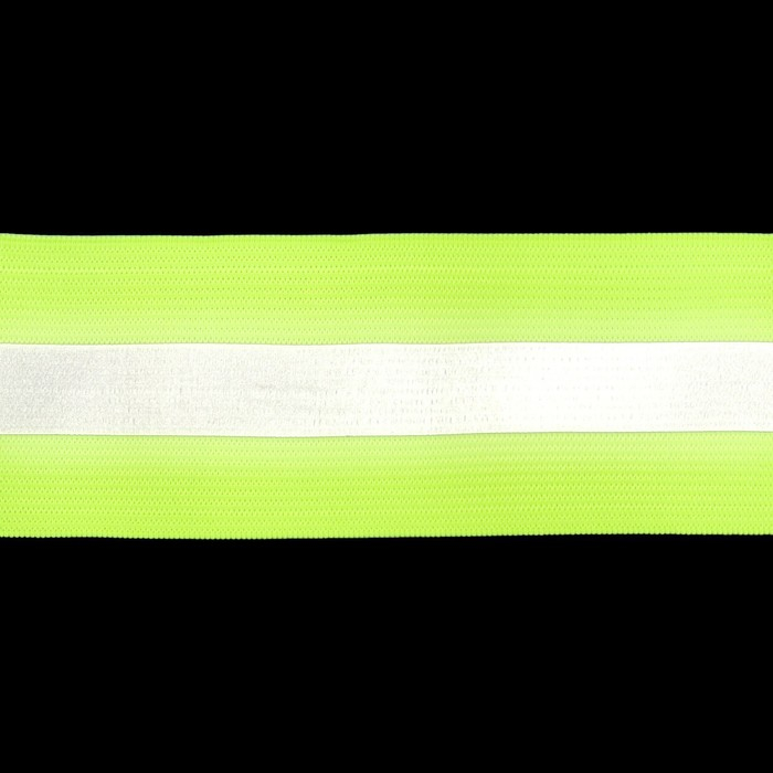 Светоотражающая лента-резинка, 50 мм, 10 ± 1 м, цвет салатовый Светоотражающая лента-резинка, 50 мм, 10 ± 1 м, цвет салатовый