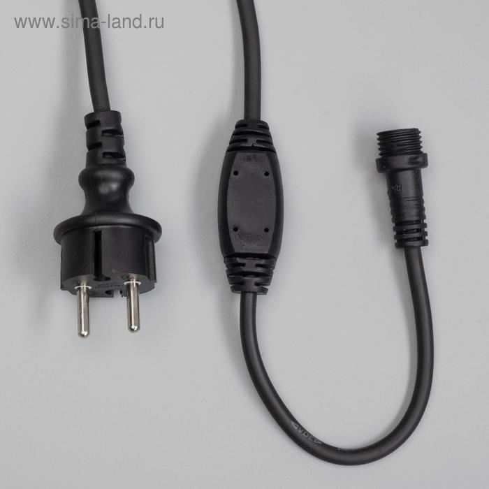 Гирлянда «Занавес» 2 × 3 м, IP65, УМС, тёмная нить каучук, 600 LED, свечение тёплое белое, 220 В