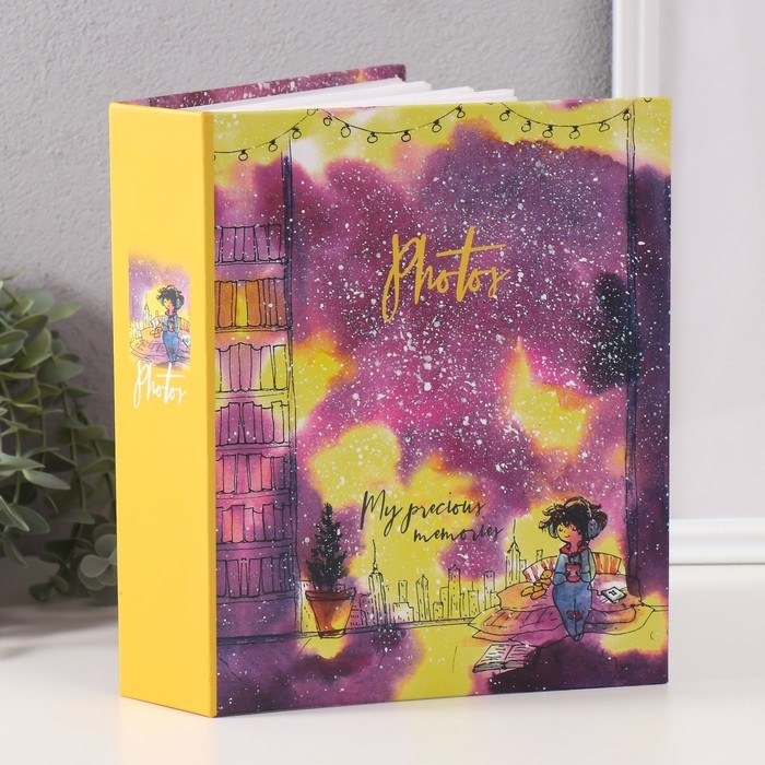 Фотоальбом на 200 фото 10х15 см, пластик. листы "Cosmo sketch" Огоньки