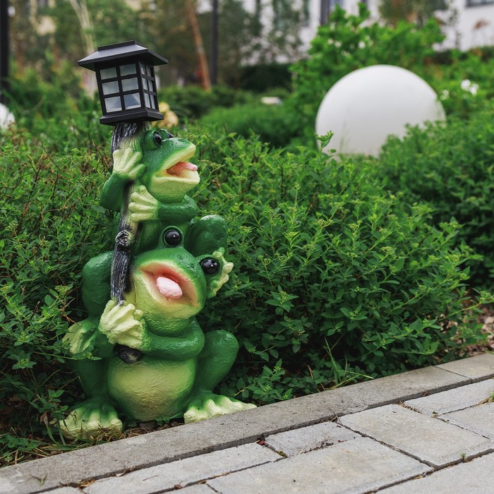 Садовый фонарь  Садовый фонарь "Лягушата с фонарем" 50см
