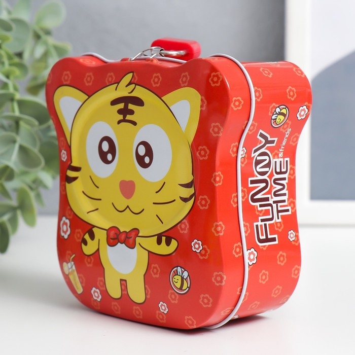 Копилка металл с замочком Копилка металл с замочком "Смешные животные" МИКС 11,5х6,5х11 см