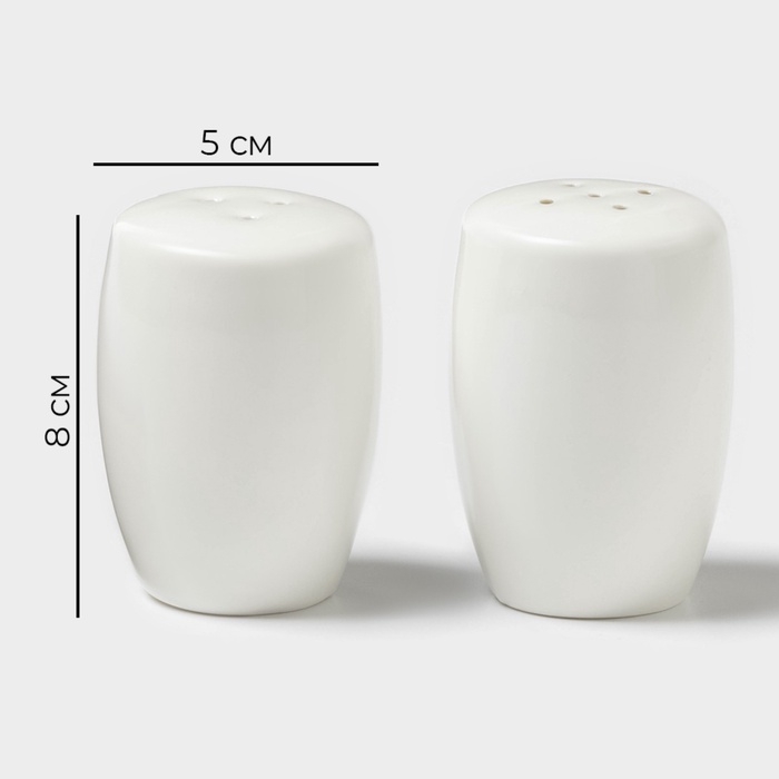 Набор для специй Magistro OliveQueen, солонка, перечница, фарфор, белый Набор для специй Magistro OliveQueen, солонка, перечница, фарфор, белый