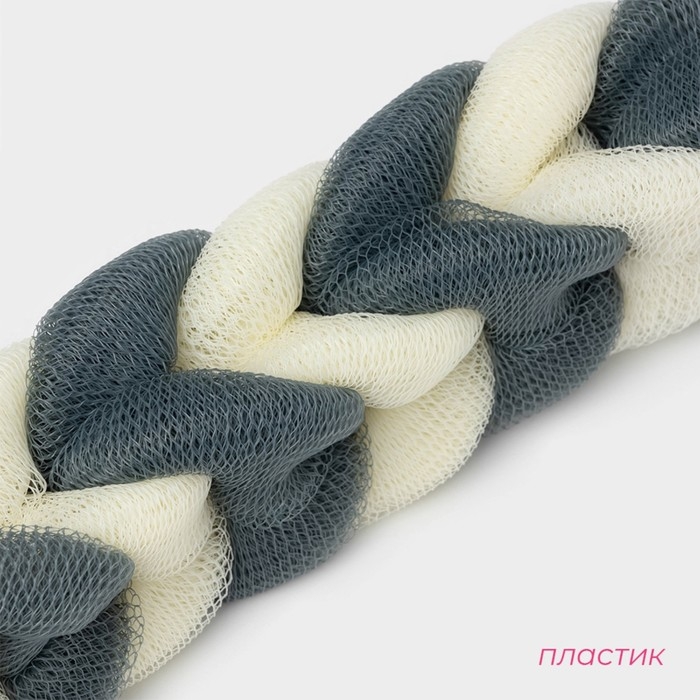 Мочалка для тела Доляна «Косичка», 32×5 см, 70 гр, цвет синий Мочалка для тела Доляна «Косичка», 32×5 см, 70 гр, цвет синий