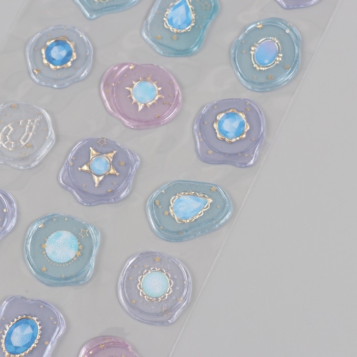 Наклейки для творчества пластик Наклейки для творчества пластик "Голубые богатства" 9,3х20,4 см