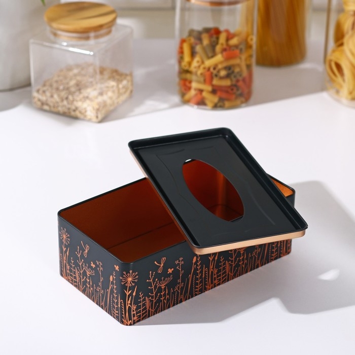 Подставка для салфеток «Луг», 21,5×11,5×7 см, цвет чёрный Подставка для салфеток «Луг», 21,5×11,5×7 см, цвет чёрный