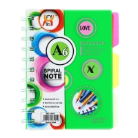 Блокнот на гребне А6, 100 листов, линия, обложка пластик, с разделителями, Ассорти МИКС Блокнот на гребне А6, 100 листов, линия, обложка пластик, с разделителями, Ассорти МИКС