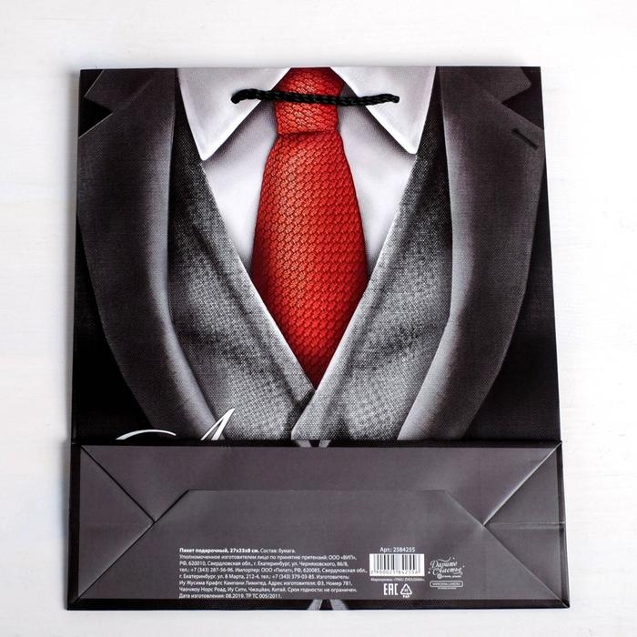 Пакет подарочный ламинированный вертикальный, упаковка, &laquo;Лучшему мужчине&raquo;, ML 23 х 27 х 8 см