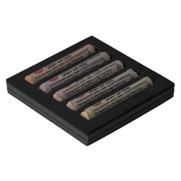 Пастель сухая набор 5 цветов, Soft, ЗХК Пастель сухая набор 5 цветов, Soft, ЗХК "Сонет", D-10 мм /L-65 мм, круглое сечение, телесные оттенки, 2531422208