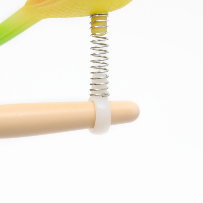 Игрушка для птиц "Птичка" на пружинке, 11.9 х 3.4 х 12.5 см, жёлтая