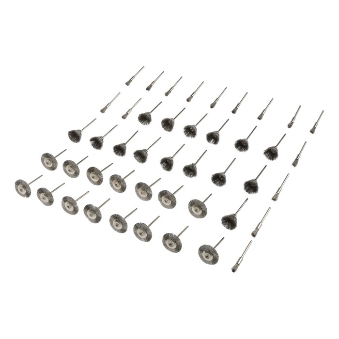 Набор щеток металлических для гравера ТУНДРА, хвостовик 3 мм, 45 шт. Набор щеток металлических для гравера ТУНДРА, хвостовик 3 мм, 45 шт.