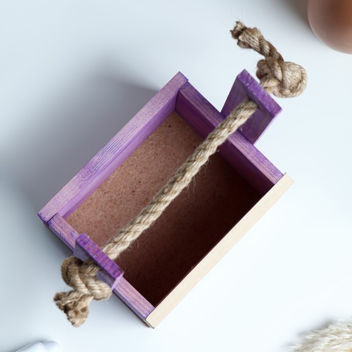 Кашпо деревянное, 15×12×8.5(25) см  Кашпо деревянное, 15×12×8.5(25) см "Пауль и Любовь. Прованс, велосипед", с принтом