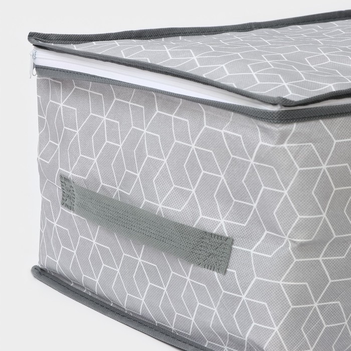 Кофр для хранения вещей Доляна «Фора», 45×30×20 см, цвет серый