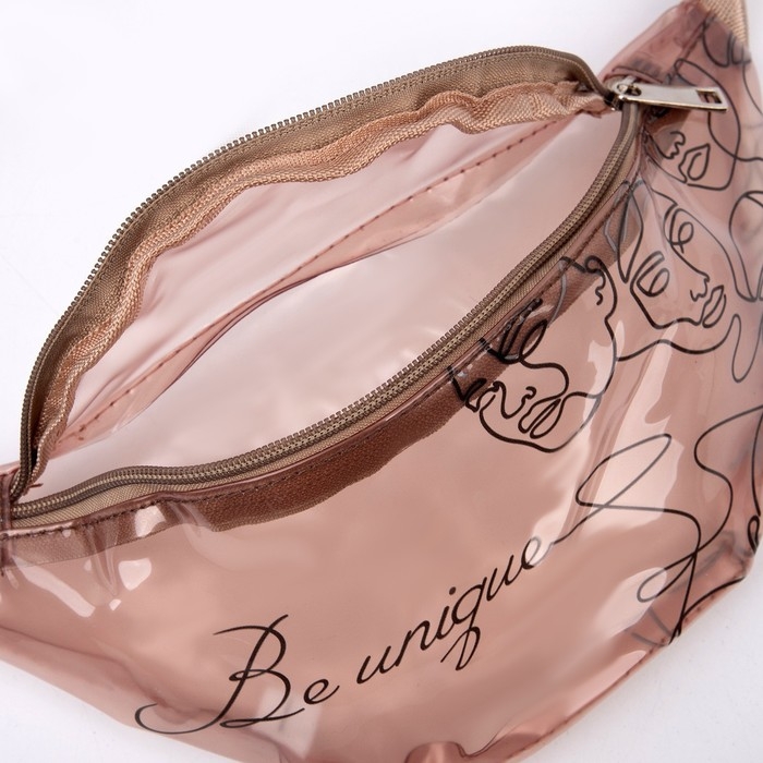 Сумка поясная Be unique, прозрачная, цвет бежевый