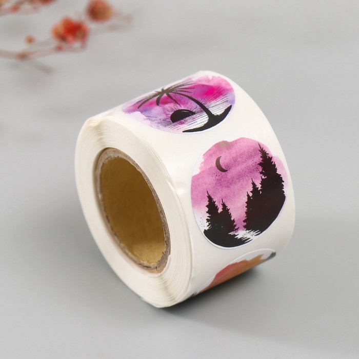 Наклейка бумага Наклейка бумага "Природа" d=2,5 см 252 шт в рулоне