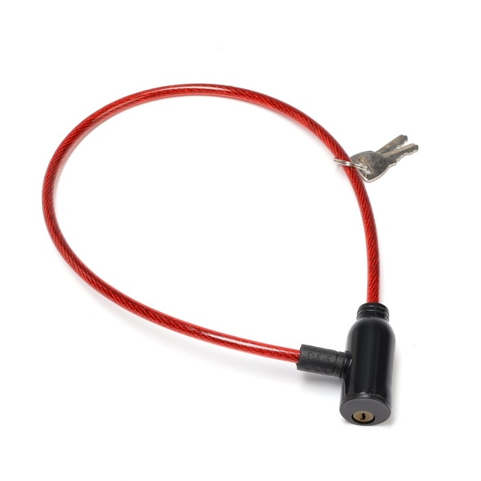 Замок навесной велосипедный, 600 мм, d=6 мм, английский ключ, микс Замок навесной велосипедный, 600 мм, d=6 мм, английский ключ, микс