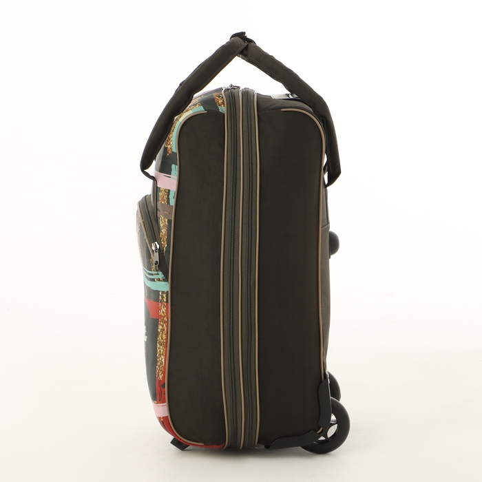 Чемодан малый с сумкой Чемодан малый с сумкой "Краски", отдел на молнии, наружный карман, цвет серый