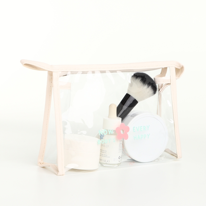 Набор косметичек 3 в 1 на молнии, цвет бежевый Набор косметичек 3 в 1 на молнии, цвет бежевый