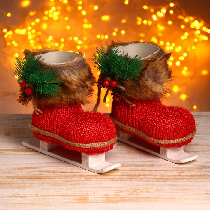 Конфетница «Сапожок», на лыже, набор 2 шт., цвета МИКС