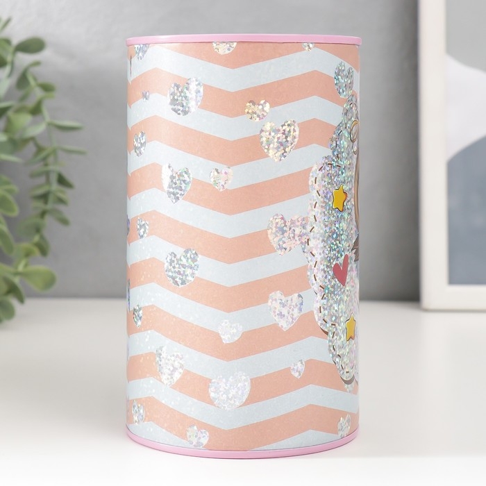 Копилка металл Копилка металл "Совята и сердечки" МИКС 15х8,5х8,5 см