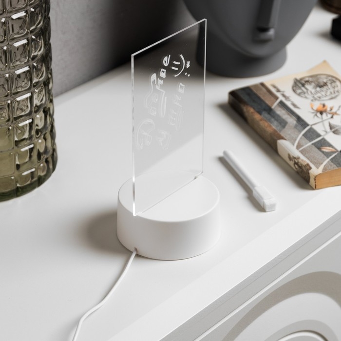 Светодиодный ночник с маркером 10 × 19 × 10 см, USB, свечение тёплое белое Светодиодный ночник с маркером 10 × 19 × 10 см, USB, свечение тёплое белое