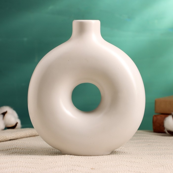 Кашпо - ваза  Кашпо - ваза "Линд" белая, 21х17х7см