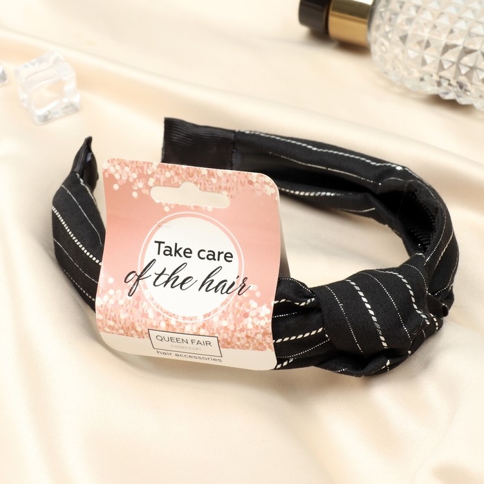 Ободок для волос Ободок для волос "Берит" штрихи, 3 см, чёрный