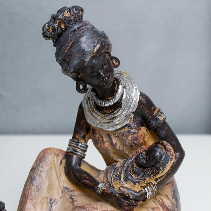 Сувенир полистоун  Сувенир полистоун "Мама с малышом. Африка" 20х17 см