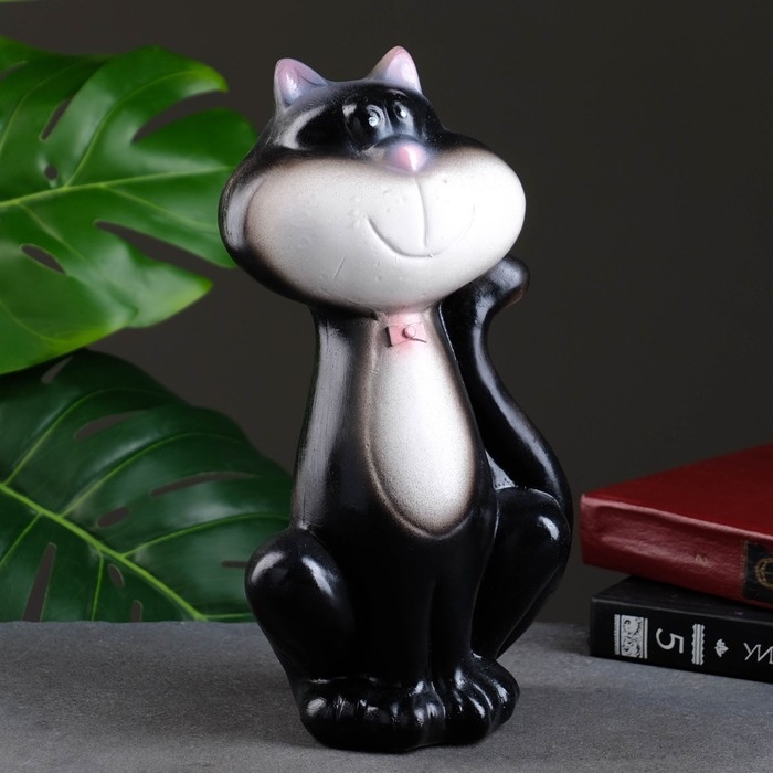 Копилка Копилка "Кот" черный с бантиком 28х15х11см