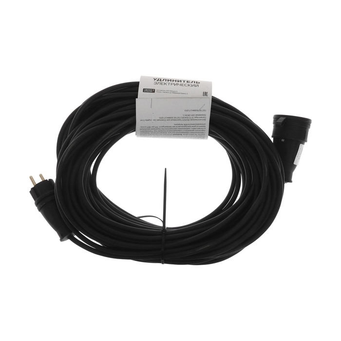 Удлинитель морозостойкий Luazon Lighting ECO, 1 розетка, 30 м, 16 А, КГ 3х1.5 мм2,с з/к,IP44 Удлинитель морозостойкий Luazon Lighting ECO, 1 розетка, 30 м, 16 А, КГ 3х1.5 мм2,с з/к,IP44