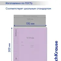 Тетрадь 18 листов в клетку, ErichKrause &laquo;Классика&raquo;, обложка мелованный картон, блок офсет 100% белизна, фиолетовая