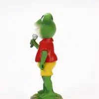 Садовая фигура из полистоуна &laquo;Лягушонок с микрофоном&raquo;, 8.5&times;11&times;25 см, Greengo