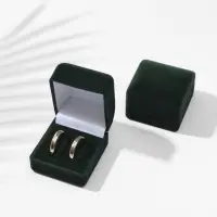 Футляр под серьги, кольца, запонки &laquo;Изумруд&raquo;, бархатный, 4.5&times;5 см, зелёный