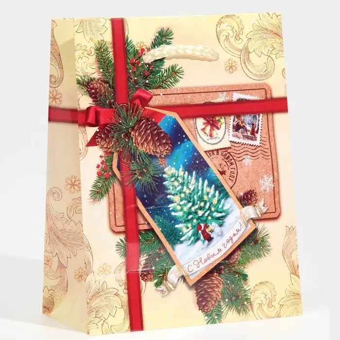 Пакет подарочный новогодний ламинированный «С Новым годом!», S 11.5 х 14.5 х 5.5 см Пакет подарочный новогодний ламинированный «С Новым годом!», S 11.5 х 14.5 х 5.5 см