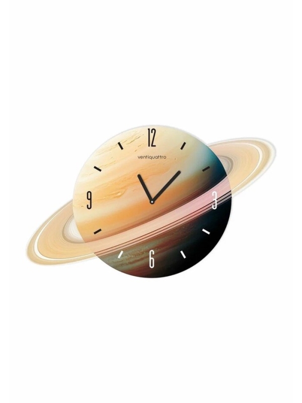 Часы настенные  Часы настенные "Saturn", планета Сатурн, интерьерные, плавный ход, d-45 см