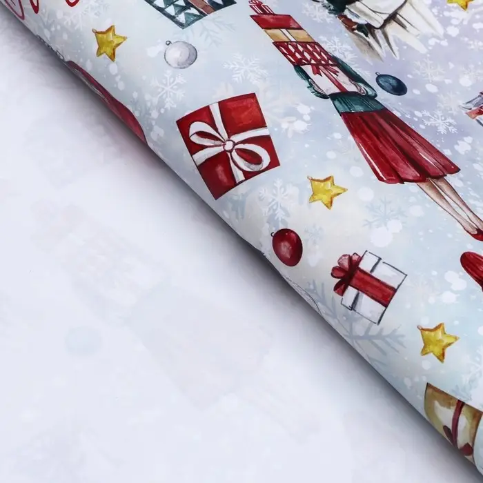 Бумага упаковочная новогодняя глянцевая «Мода », 68×100 см