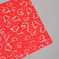 Пленка для цветов, "Сердца", красная, 57х57 см