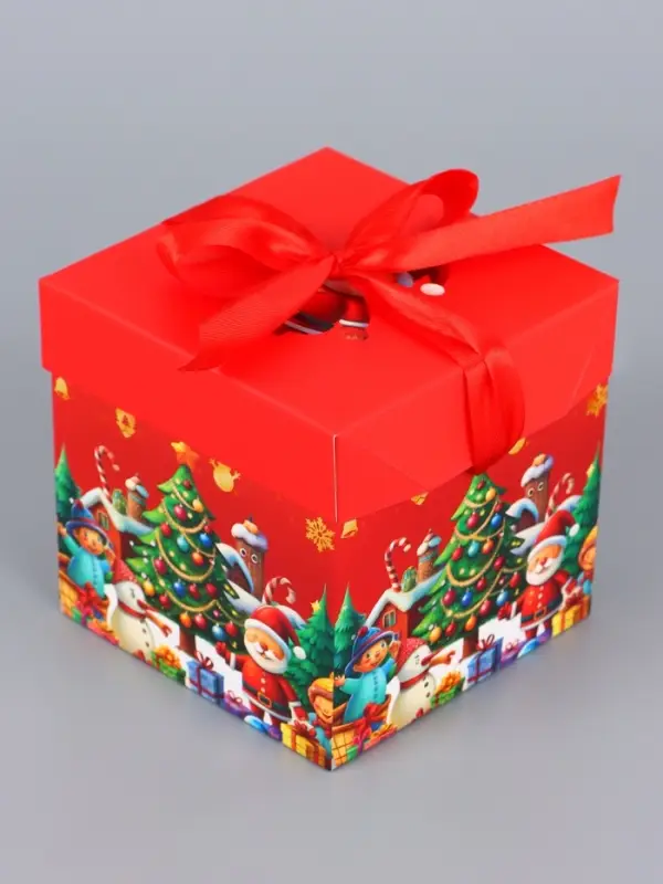 Коробка Самосборная Коробка Самосборная "Новогодний лес" 10х10х10 см