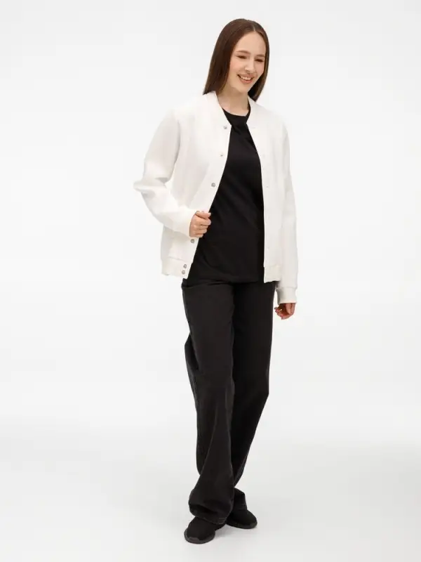 Бомбер унисекс AtmosWear, молочно-белый, размер S