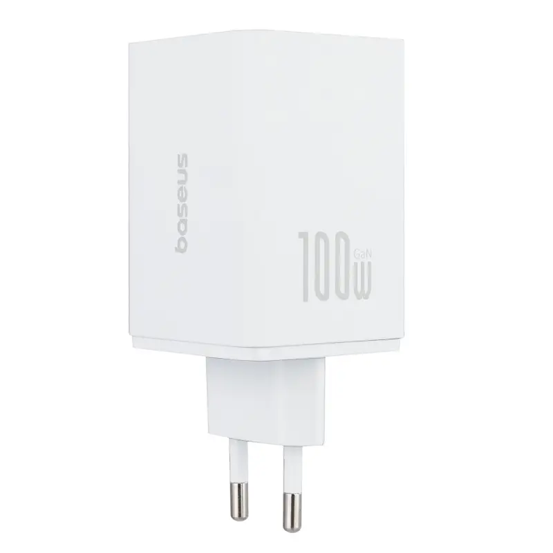 Переходник сетевого зарядного устройства на USB + 2 Type-C PD100W P10182102213-00 Baseus белый