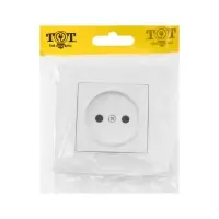 Розетка TOT Matte Glass, 10 А, стекло, скрытая, одноместная, без заземления, белая